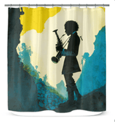 Unique SurArt 124 shower curtain enhancing bathroom beauty with its distinctive design